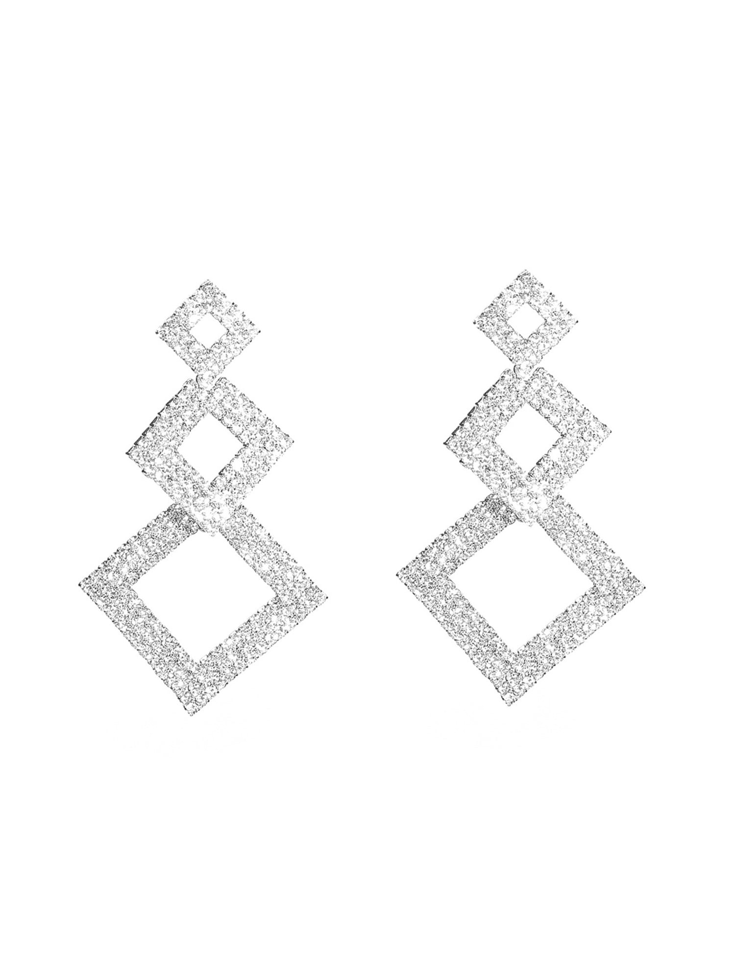 Exaggerated Geometric Design Long Earrings